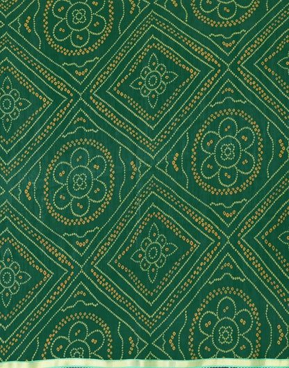 Green Bandhani Printed Saree | Sudathi