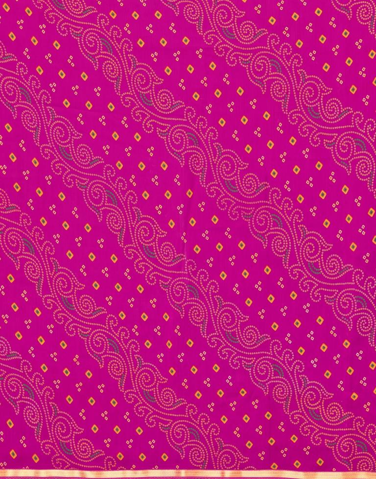 Pink Bandhani Printed Saree | Sudathi