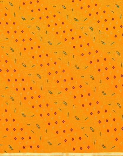 Yellow Bandhani Printed Saree | Sudathi