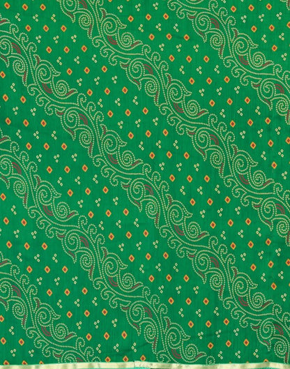 Green Bandhani Printed Saree | Sudathi
