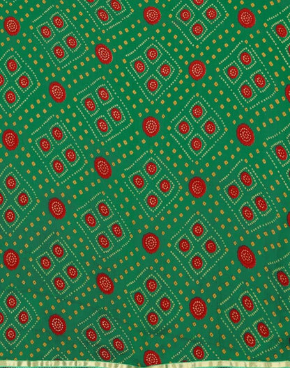 Green Bandhani Printed Saree | Sudathi