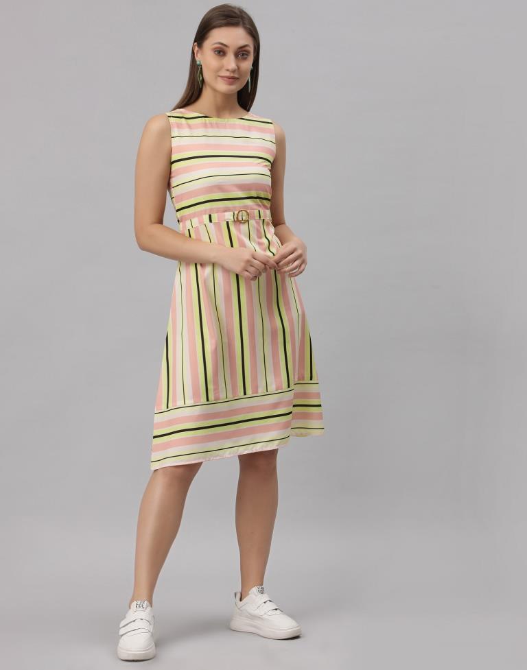 Multicolored Crepe Digital Printed Dress | Sudathi
