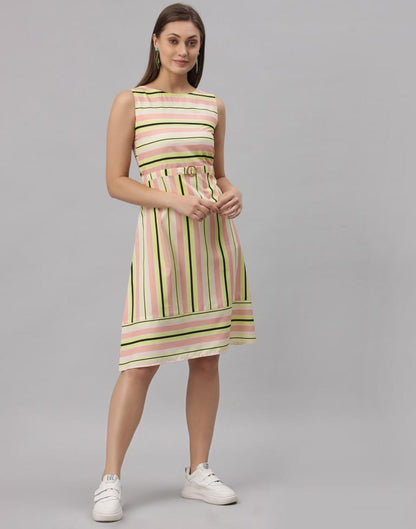 Multicolored Crepe Digital Printed Dress | Sudathi