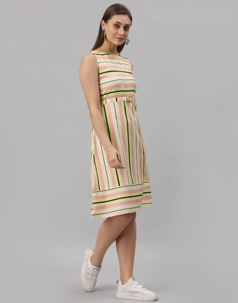 Multicolored Crepe Digital Printed Dress | Sudathi