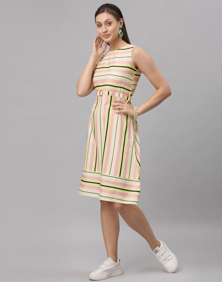 Multicolored Crepe Digital Printed Dress | Sudathi