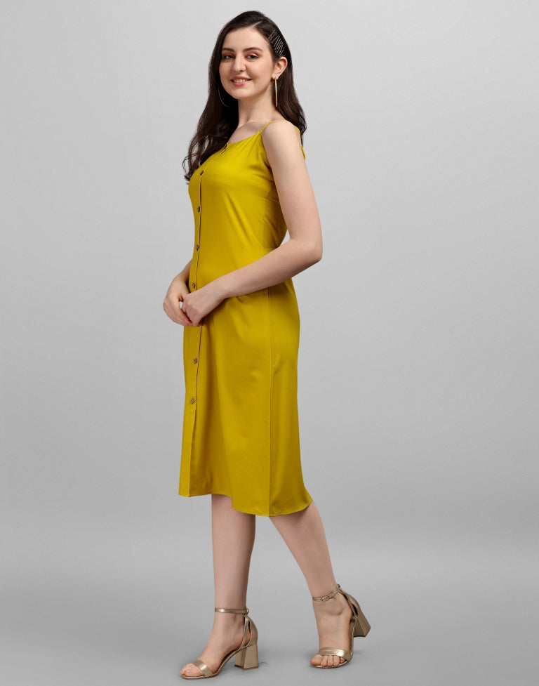 Mustared Yellow A-line Dress | Sudathi