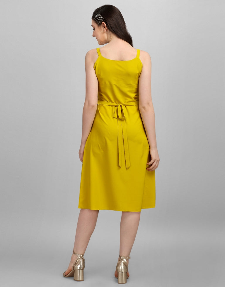 Mustared Yellow A-line Dress | Sudathi