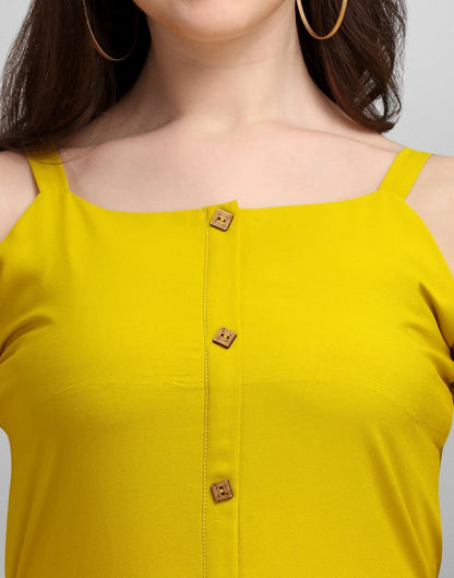 Mustared Yellow A-line Dress | Sudathi