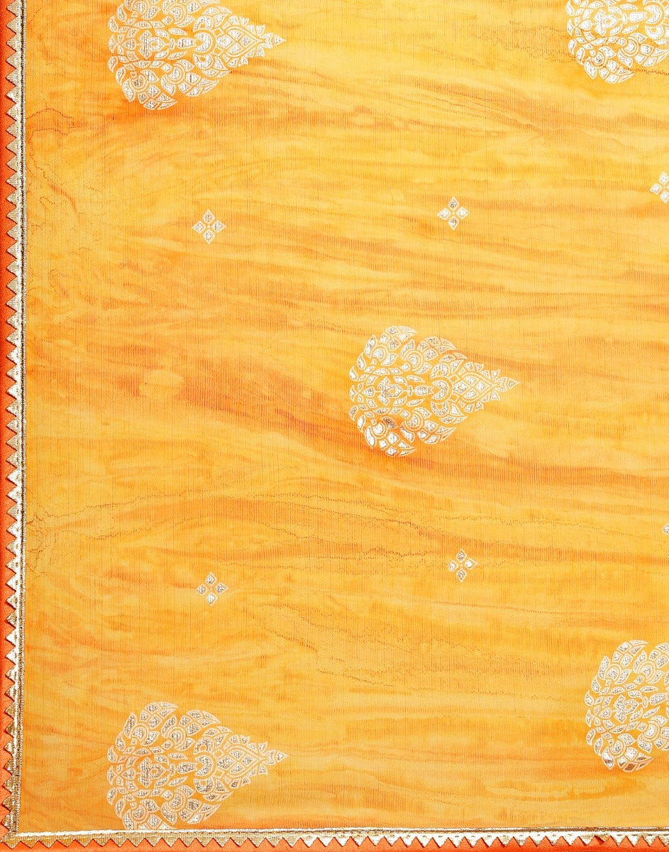 Yellow Chiffon Saree | Leemboodi