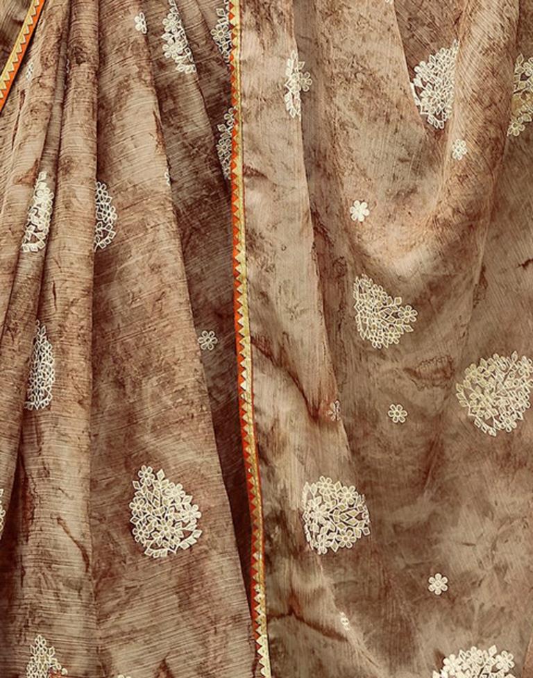 Light Brown Chiffon Saree | Leemboodi