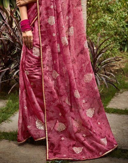 Rose Wood Chiffon Saree | Leemboodi