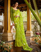 Parrot Green Chiffon Saree | Leemboodi
