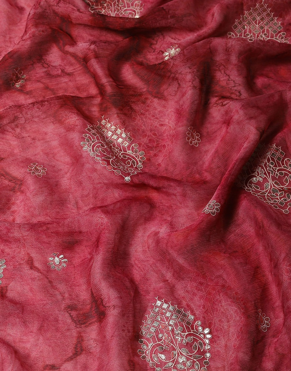 Rose Wood Chiffon Saree | Leemboodi