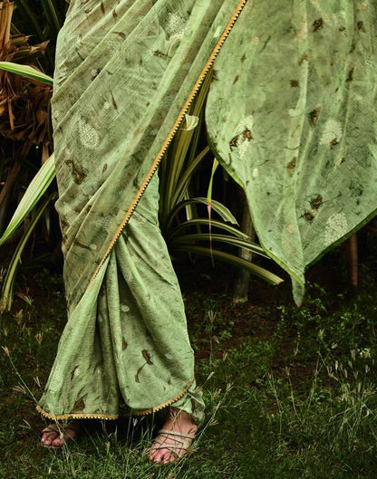 Light Green Chiffon Saree | Leemboodi