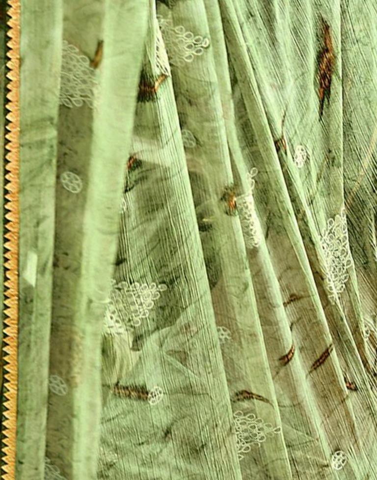 Light Green Chiffon Saree | Leemboodi