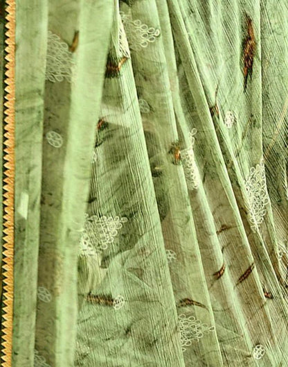 Light Green Chiffon Saree | Leemboodi