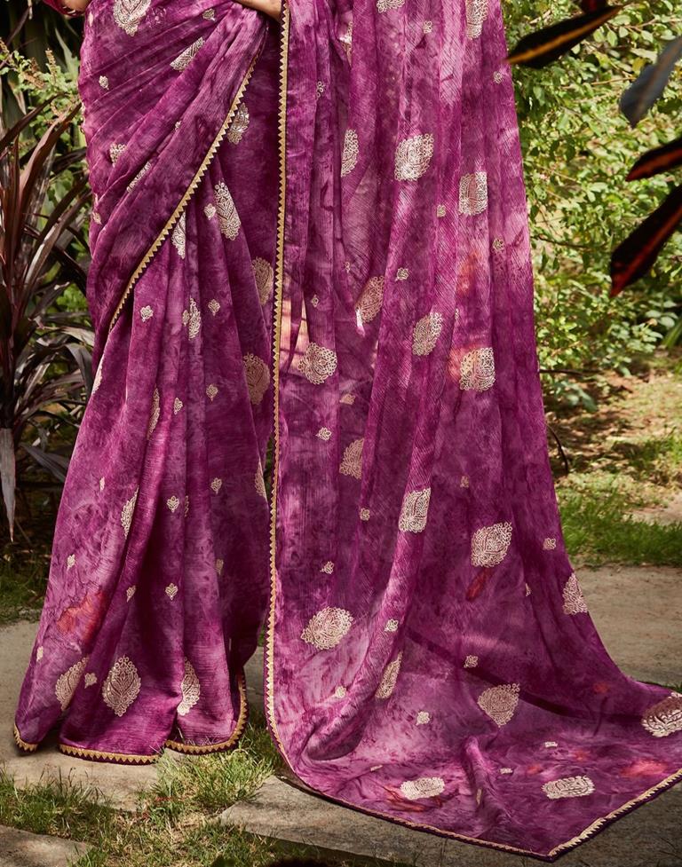Purple Chiffon Saree | Leemboodi