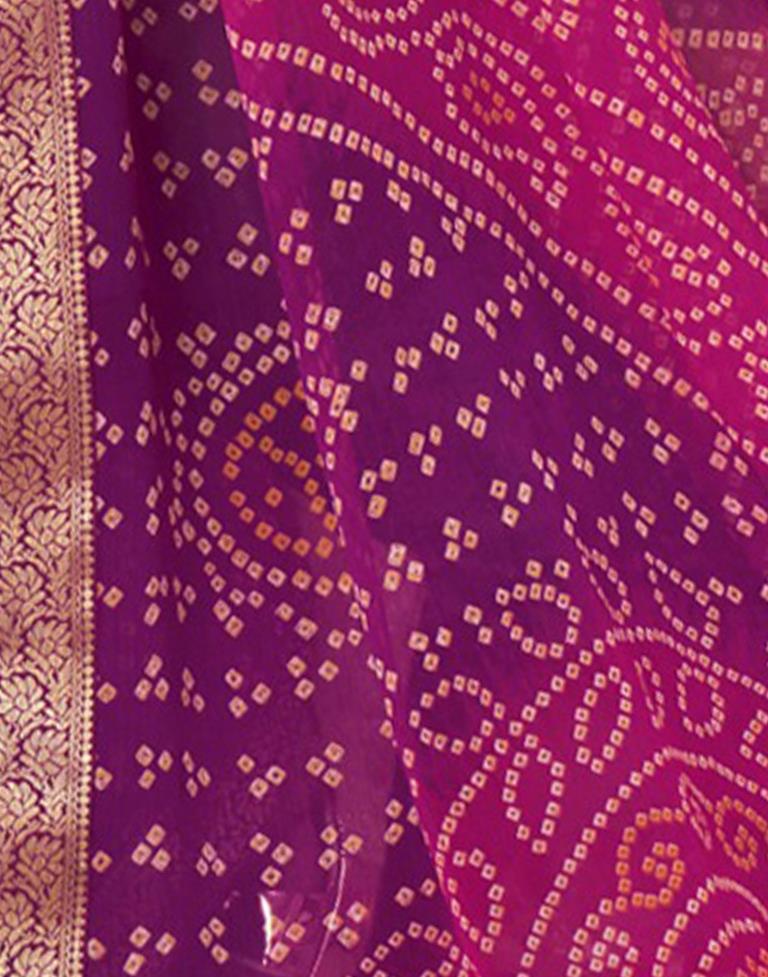 Pink And Purple Bandhani Saree | Sudathi