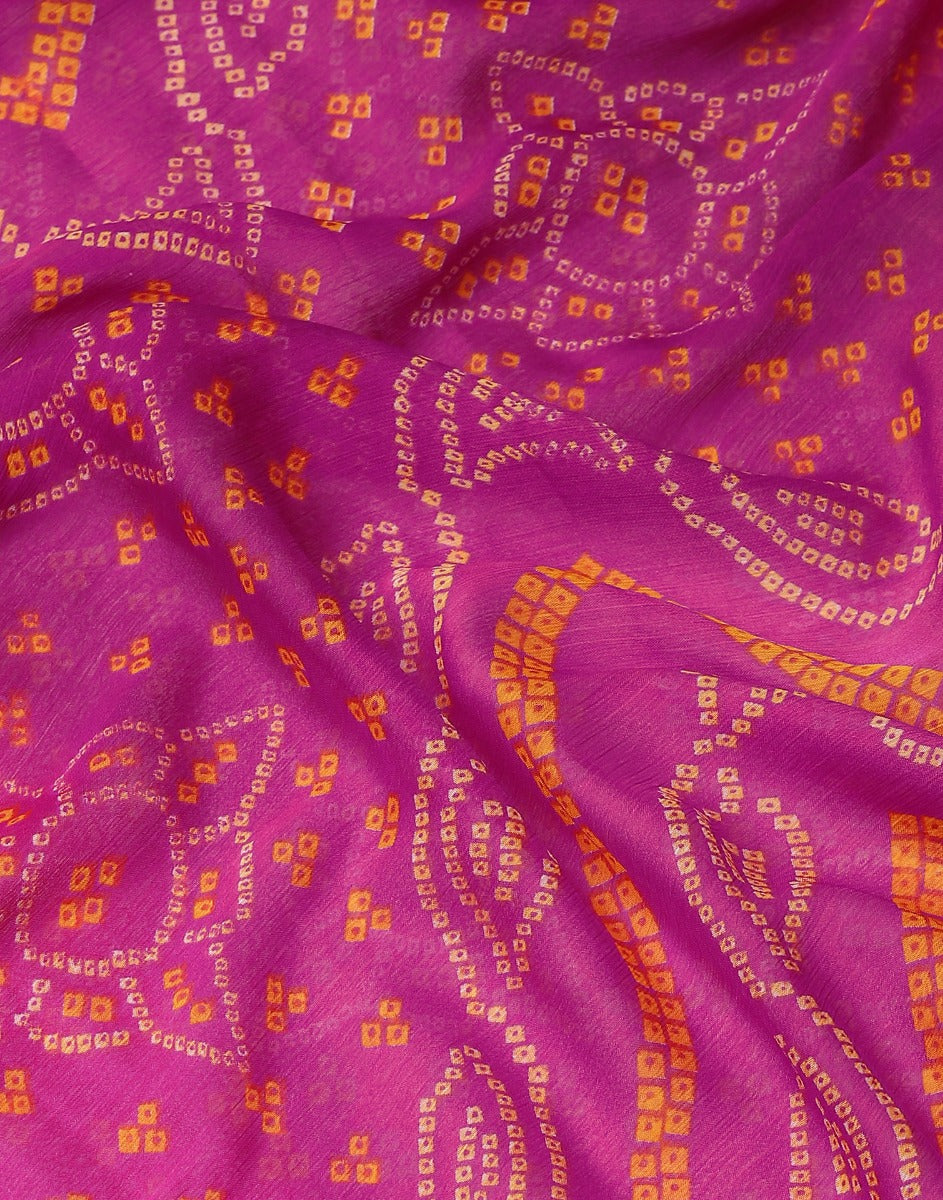 Pink And Purple Bandhani Saree | Leemboodi