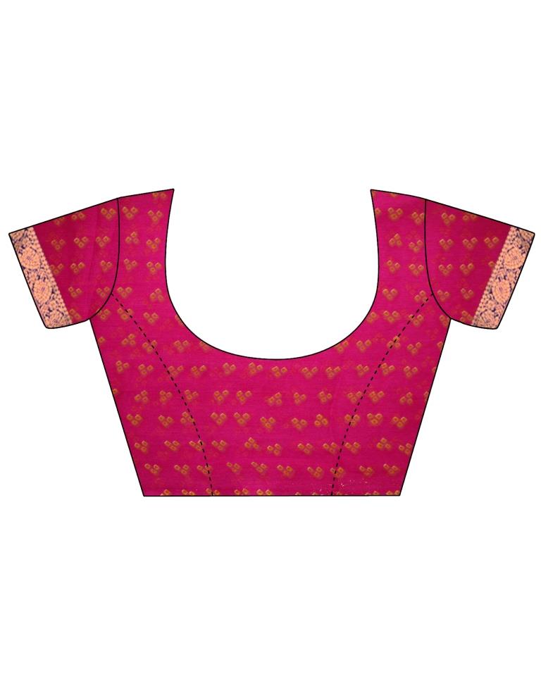 Pink And Orange Bandhani Saree | Leemboodi