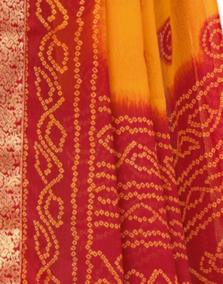 Yellow Bandhani Saree | Leemboodi