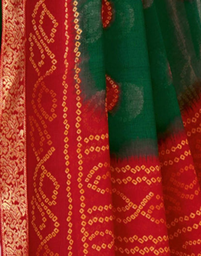 Green Bandhani Saree | Leemboodi