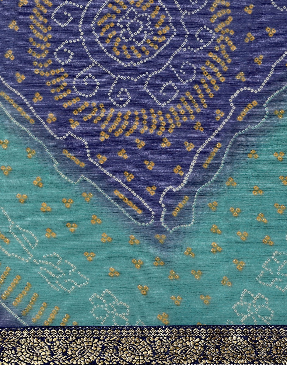 Blue And Turquoise Bandhani Saree | Sudathi