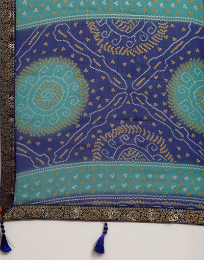 Blue And Turquoise Bandhani Saree | Sudathi