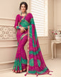 Pink And Turquoise Bandhani Saree | Leemboodi