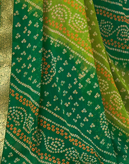 Green Bandhani Saree | Leemboodi