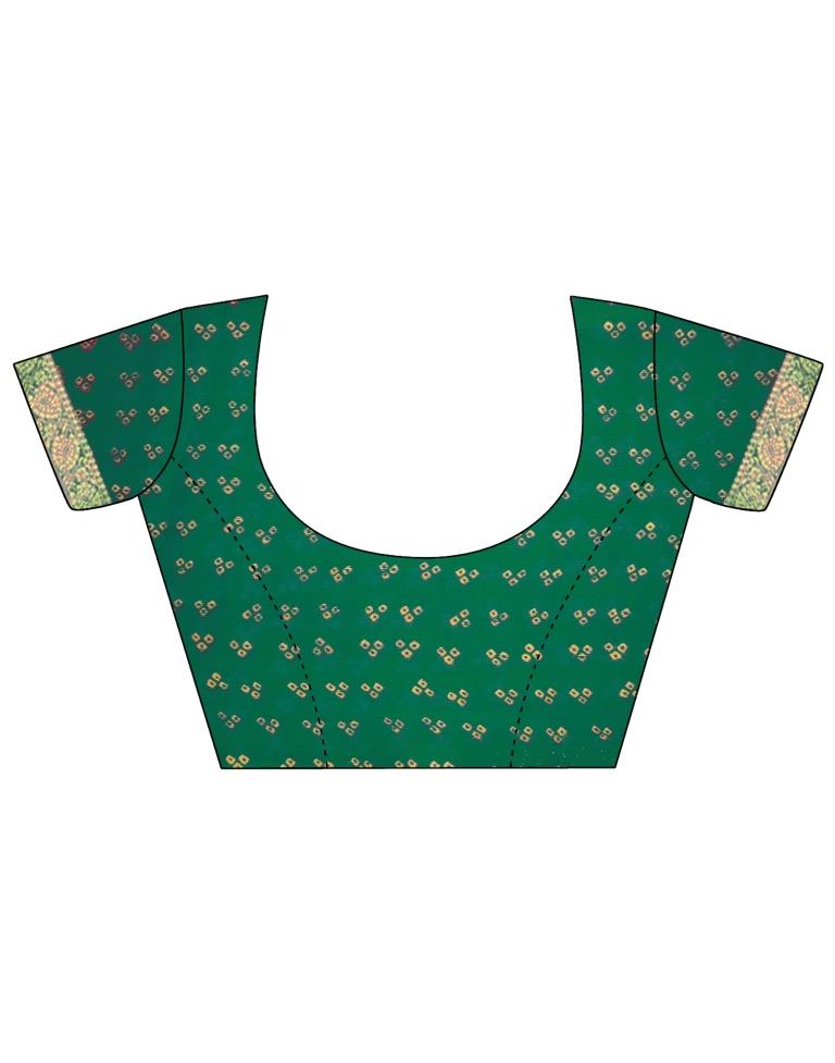 Green Bandhani Saree | Leemboodi
