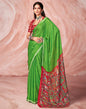 Parrot Green Chiffon Zari Saree | Leemboodi