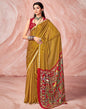 Dark Mustard Yellow Chiffon Zari Saree | Leemboodi