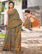 Olive Green Linen Saree | Leemboodi