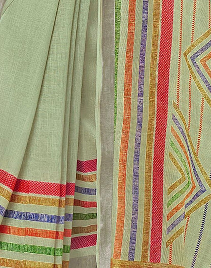 Light Green Linen Saree | Leemboodi