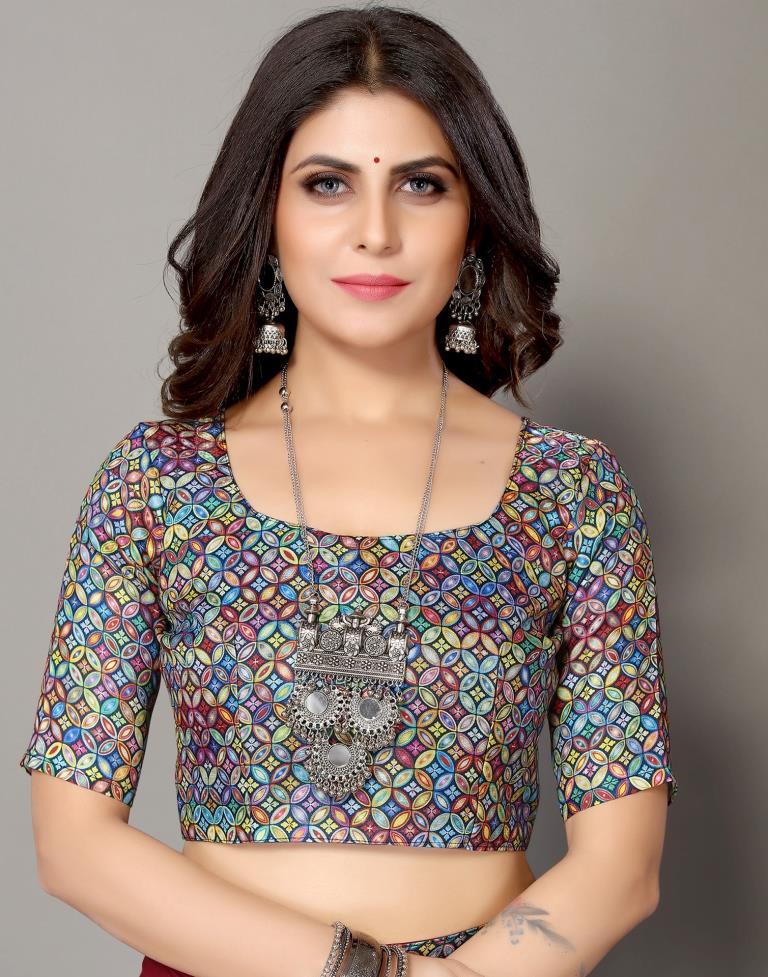 Maroon Plain Saree | Sudathi