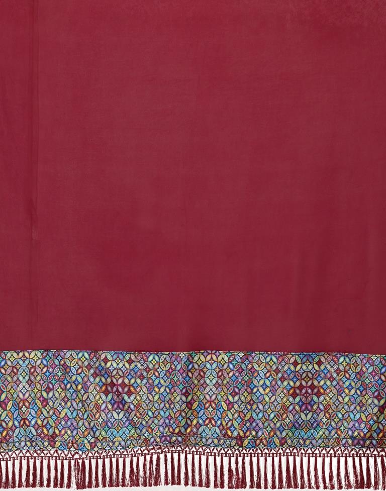 Maroon Plain Saree | Sudathi