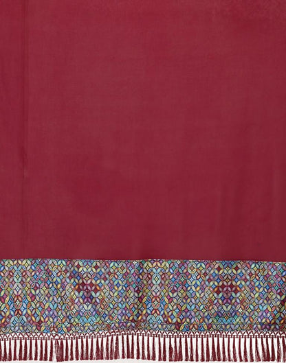 Maroon Plain Saree | Sudathi