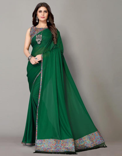 Green Plain Saree | Sudathi