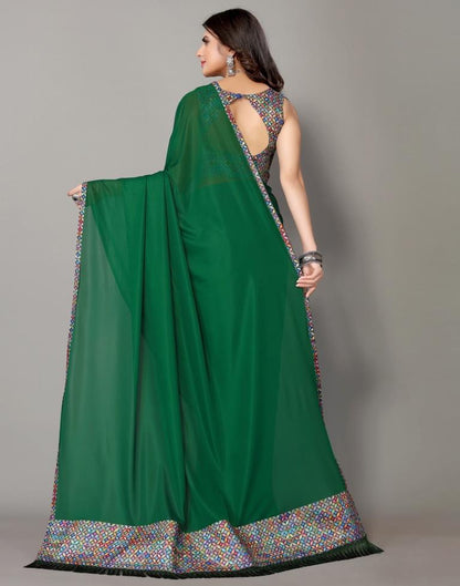 Green Plain Saree | Sudathi