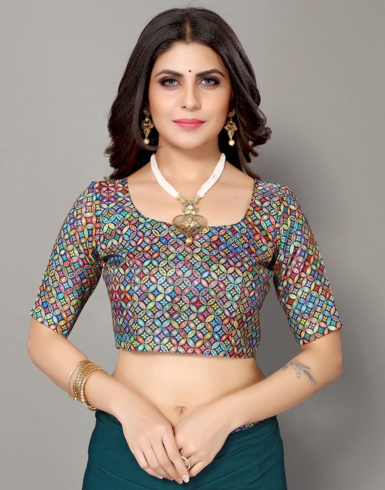 Teal Blue Plain Saree | Sudathi