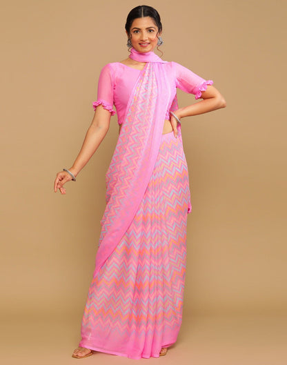 Pink Printed Saree | Sudathi