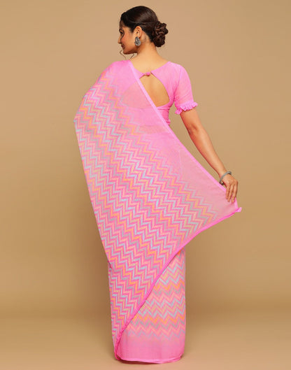 Pink Printed Saree | Sudathi