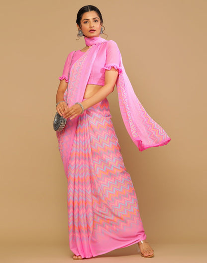 Pink Printed Saree | Sudathi