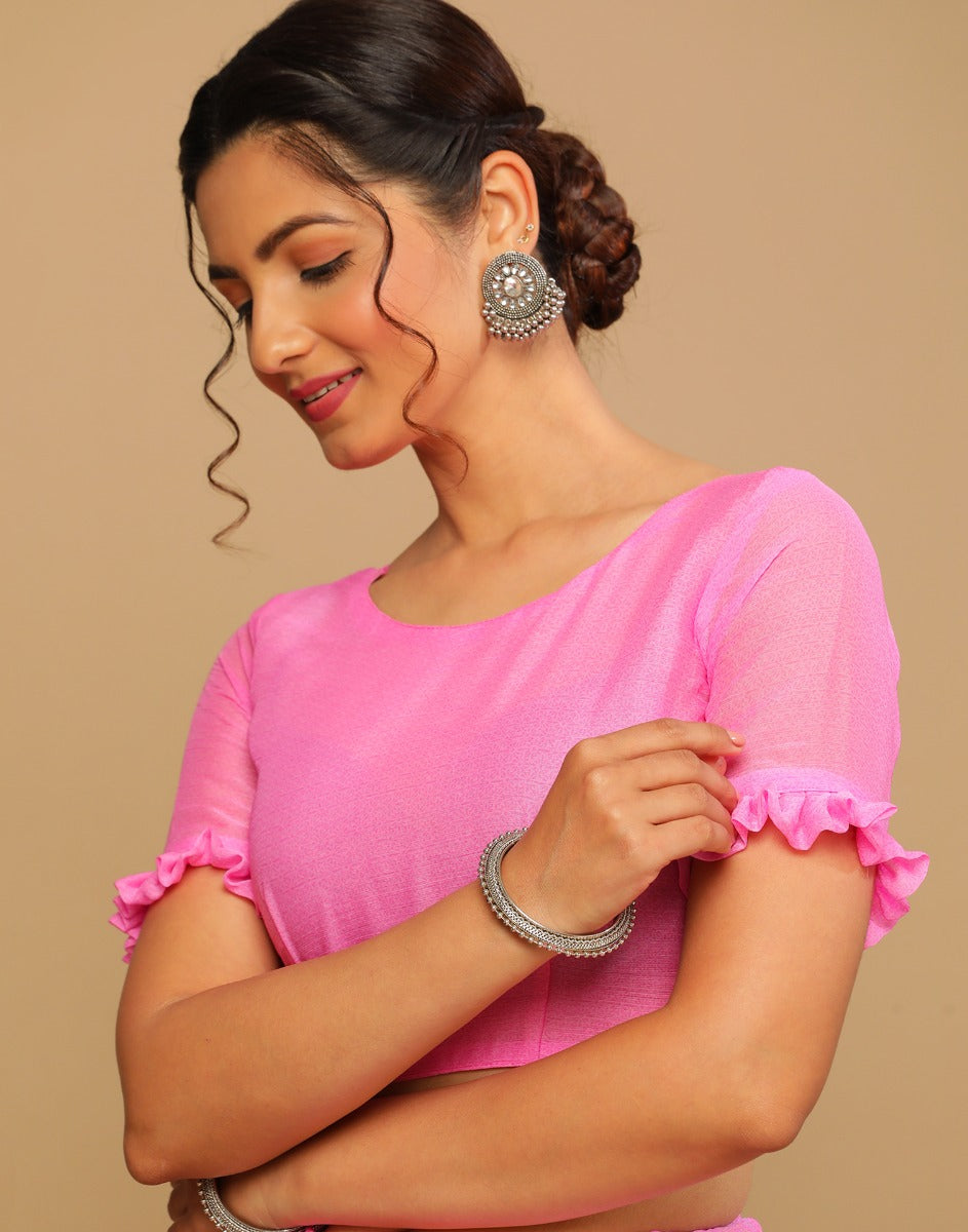 Pink Printed Saree | Sudathi