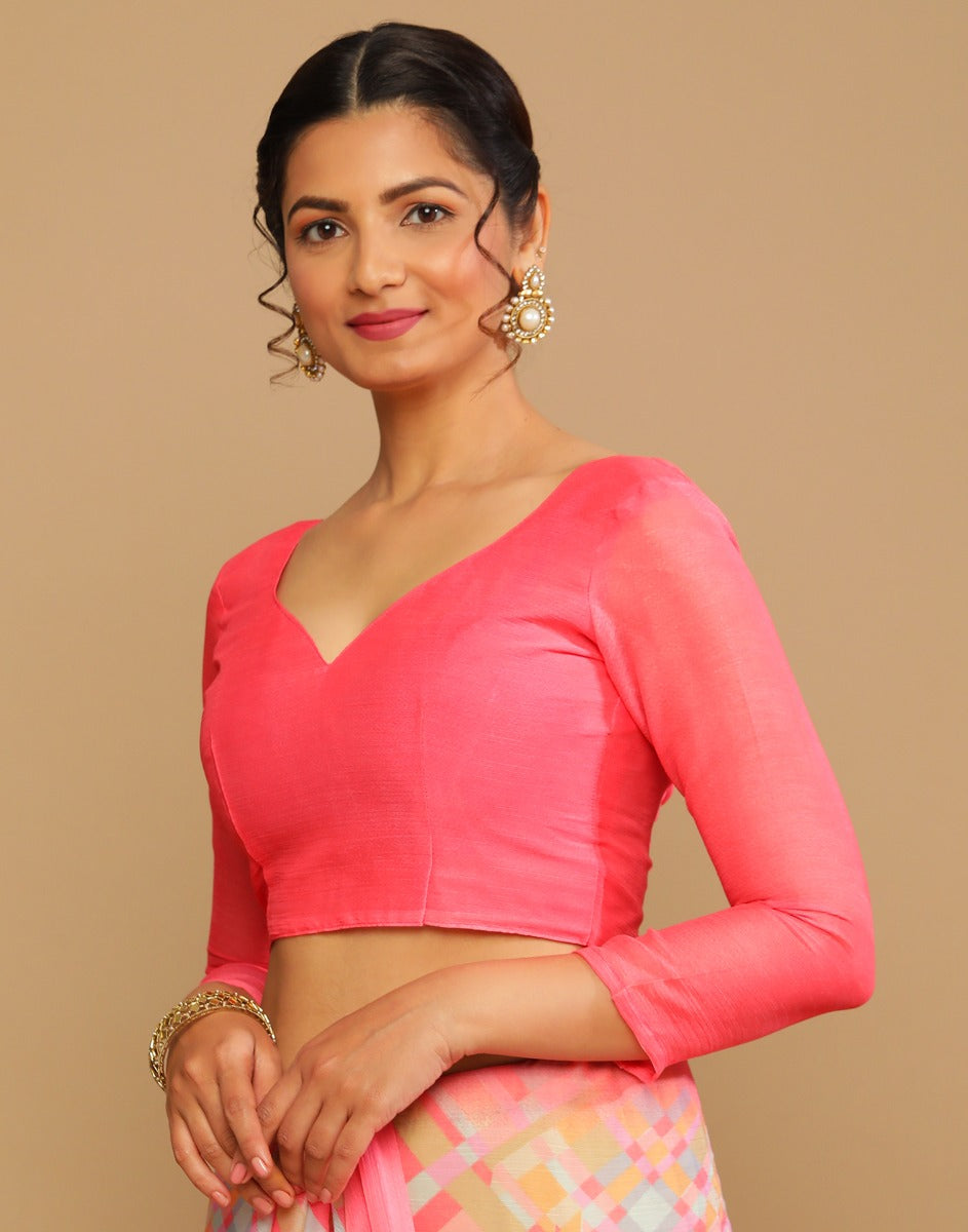 Pink And Multicolour Printed Saree | Leemboodi