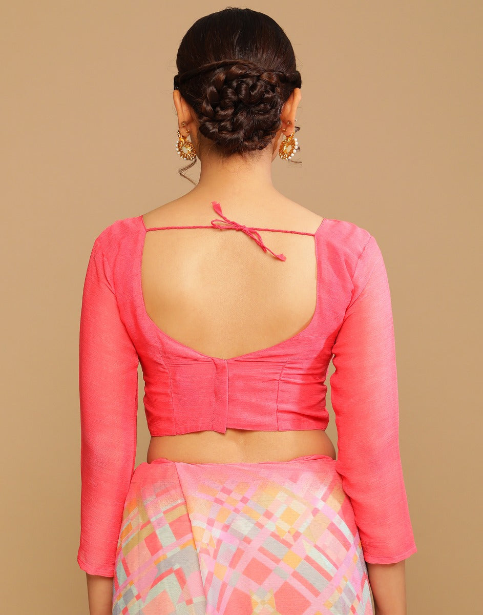 Pink And Multicolour Printed Saree | Leemboodi