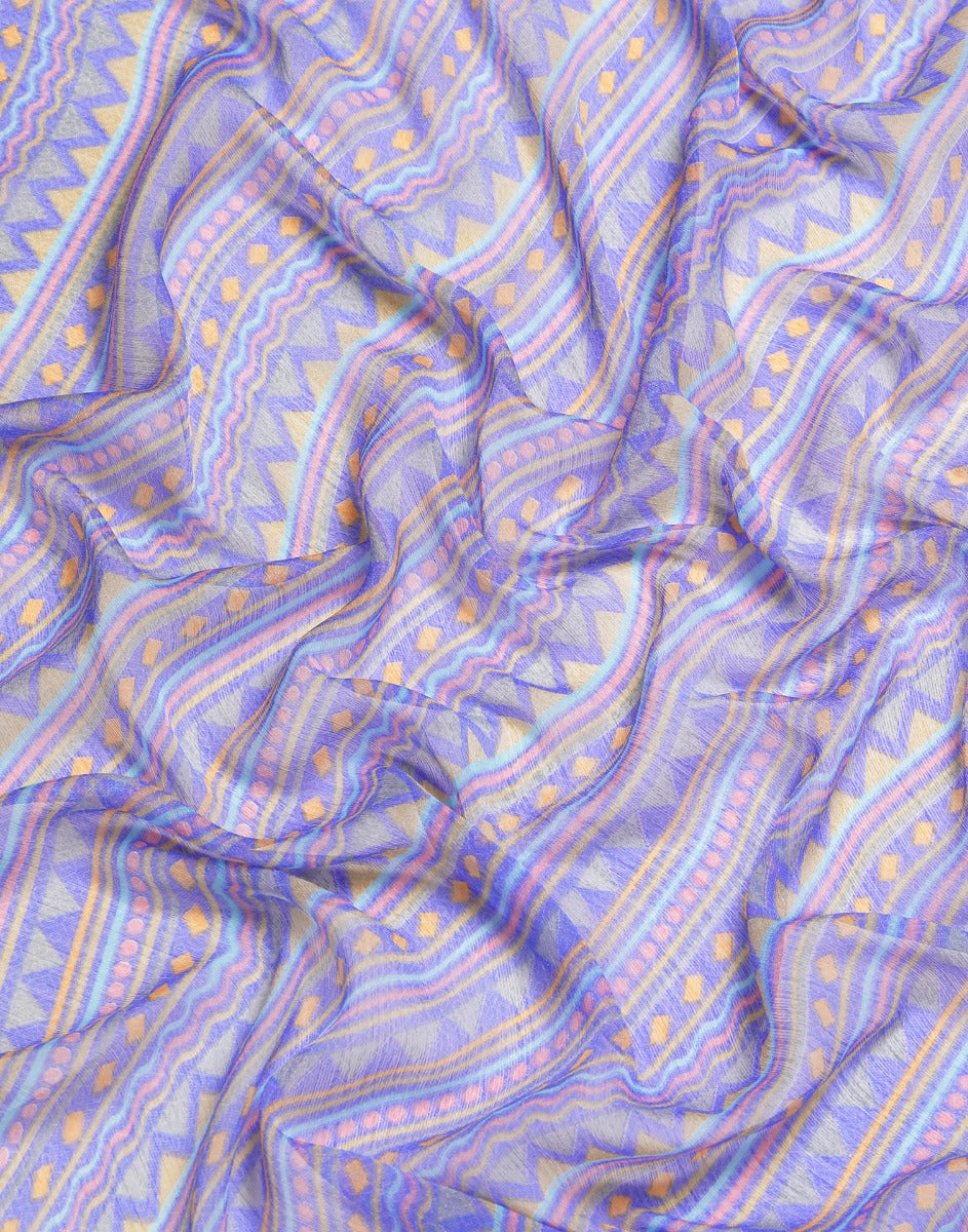 Purple Printed Saree | Sudathi