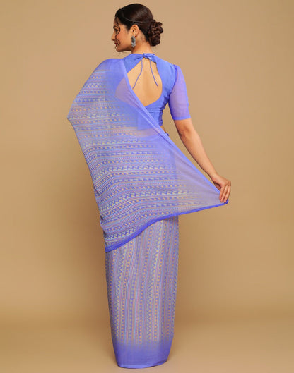 Purple Printed Saree | Sudathi