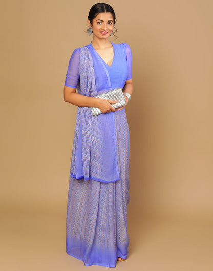 Purple Printed Saree | Sudathi